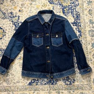 Patchwork denim jacket oversized fit